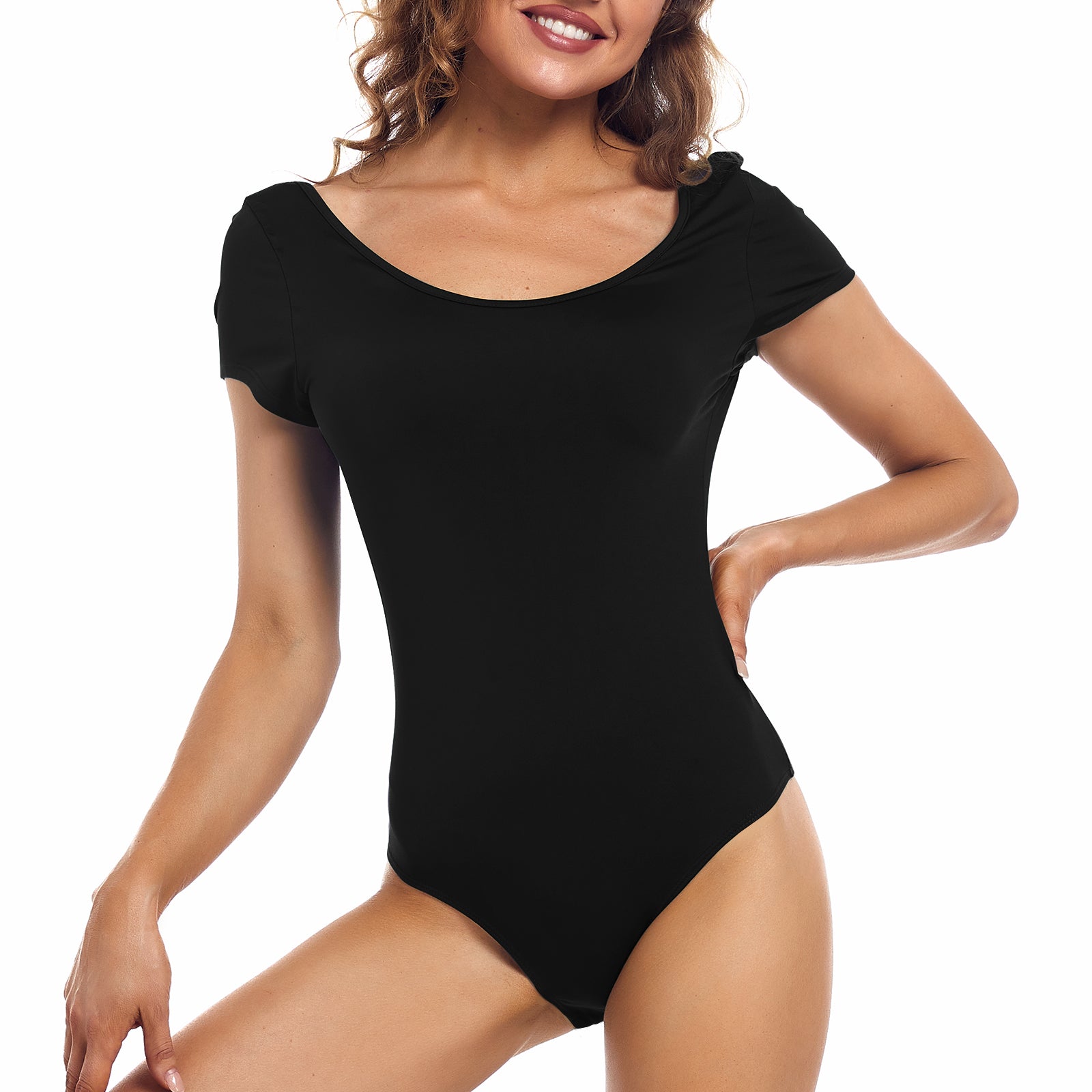 Women's Short Sleeve Bodysuits Slim Fit Body Suit Tan Tops Jumpsuit T –  isabellapparel