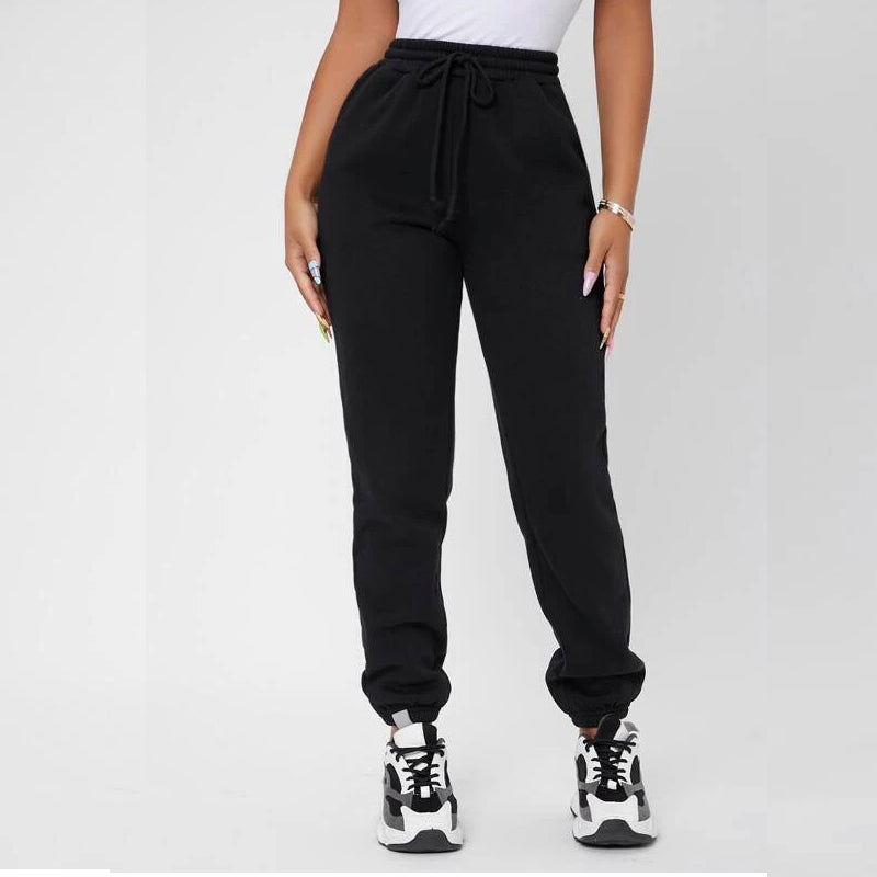 Solid Drawstring Waist Sweatpants