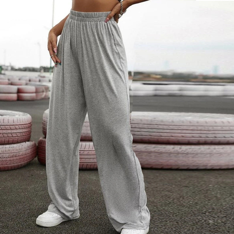 Solid Wide Leg Sweatpants