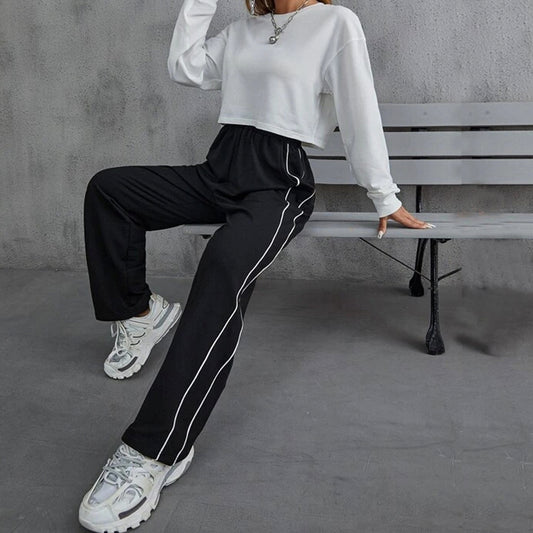 Contrast Piping Sweatpants