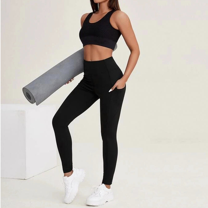 Breathable Softness High Stretch Sports Leggings With Phone Pocket