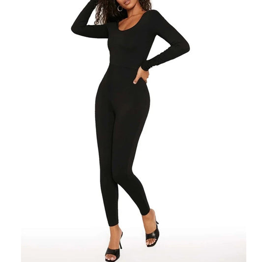 Scoop Neck Unitard Jumpsuit