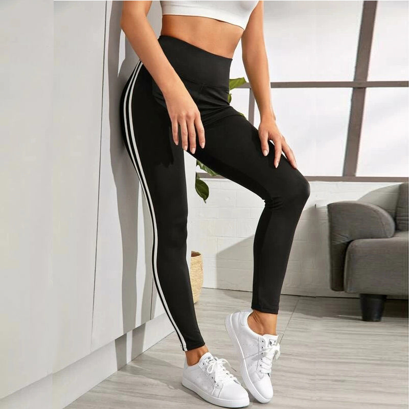 High Waist Side Striped Sports Leggings