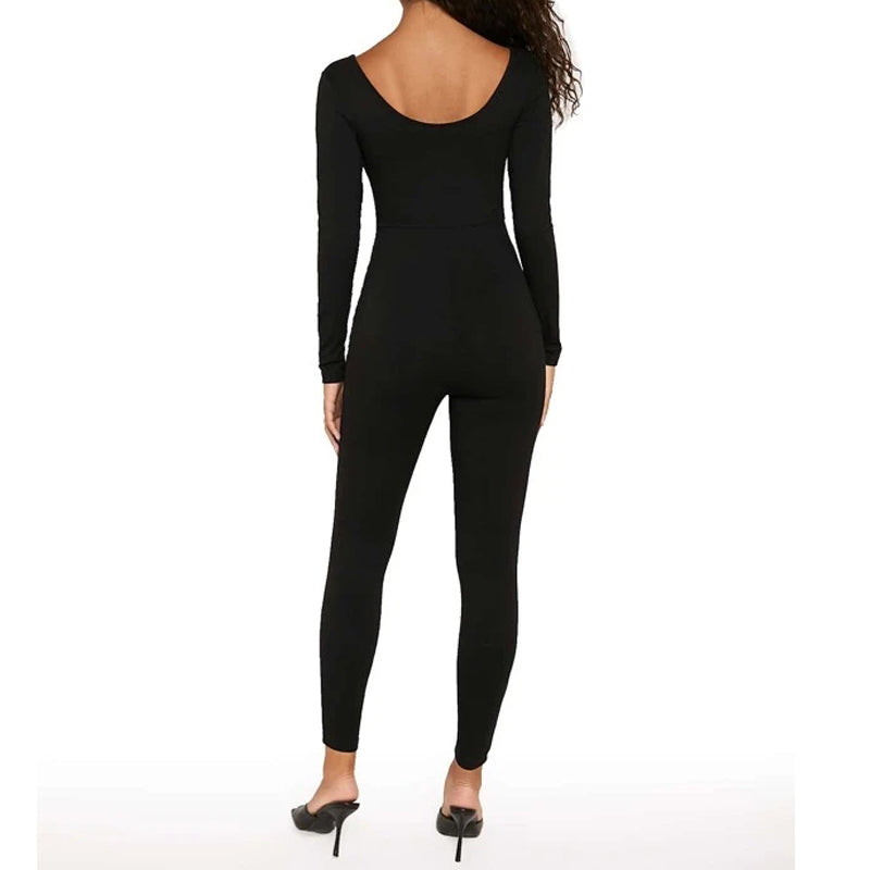 Scoop Neck Unitard Jumpsuit