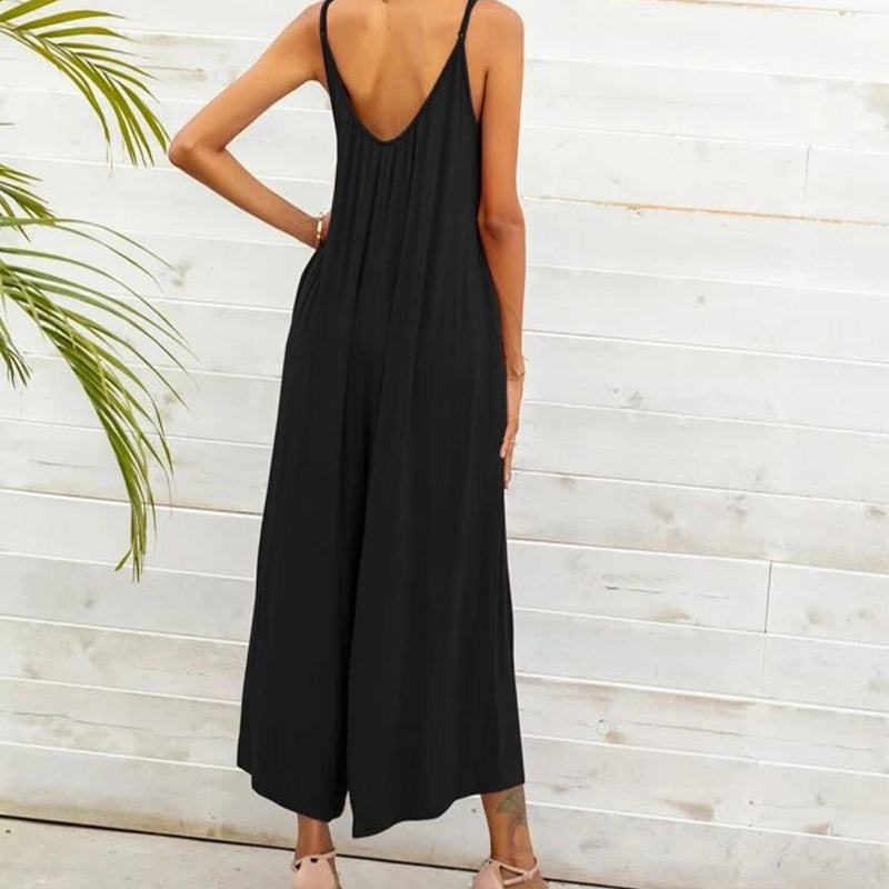 Solid Wide Leg Jumpsuit