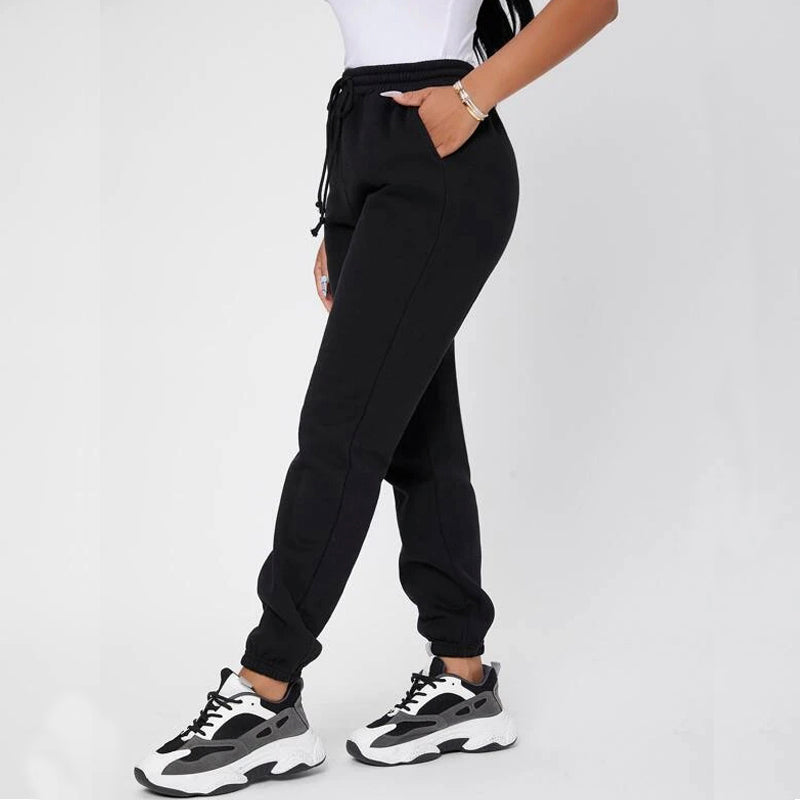 Solid Drawstring Waist Sweatpants