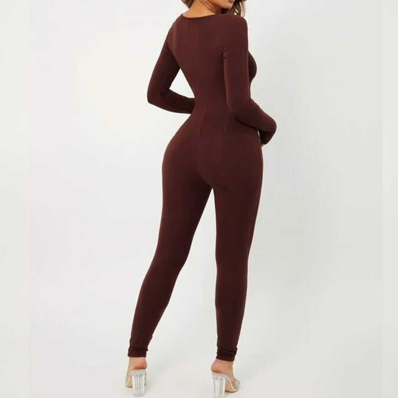 Scoop Neck Unitard Jumpsuit