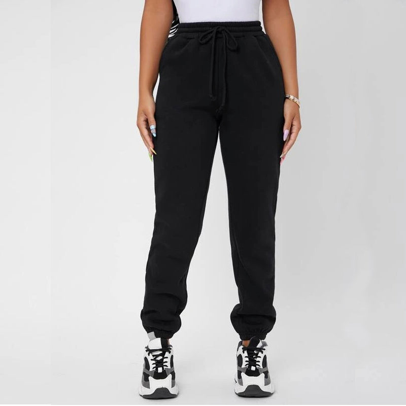 Solid Drawstring Waist Sweatpants