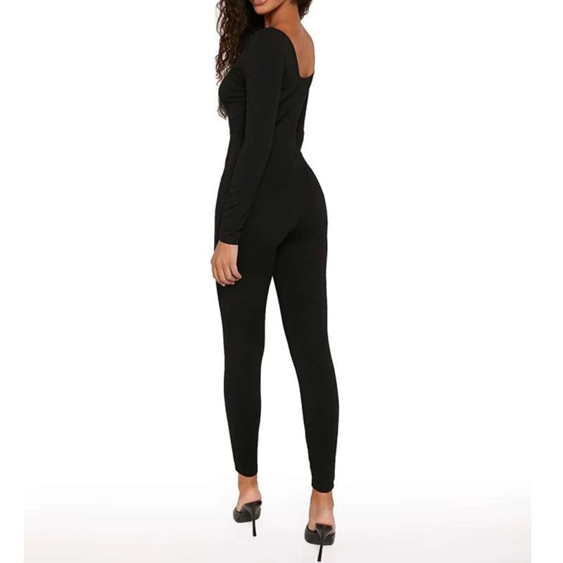 Scoop Neck Unitard Jumpsuit