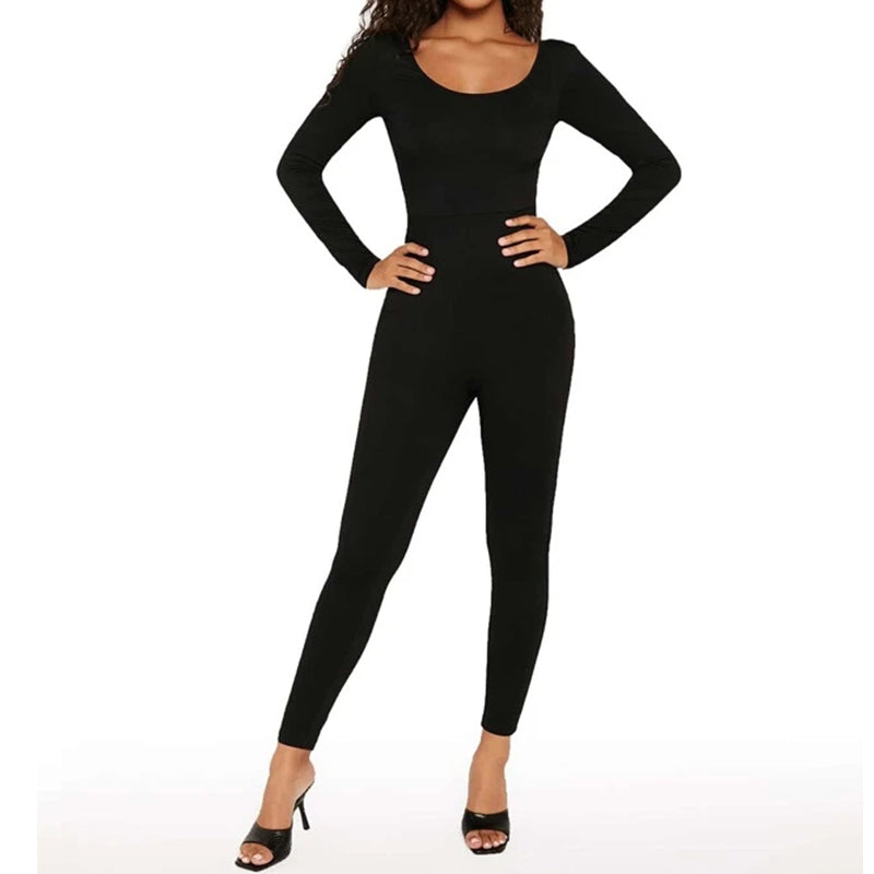 Scoop Neck Unitard Jumpsuit