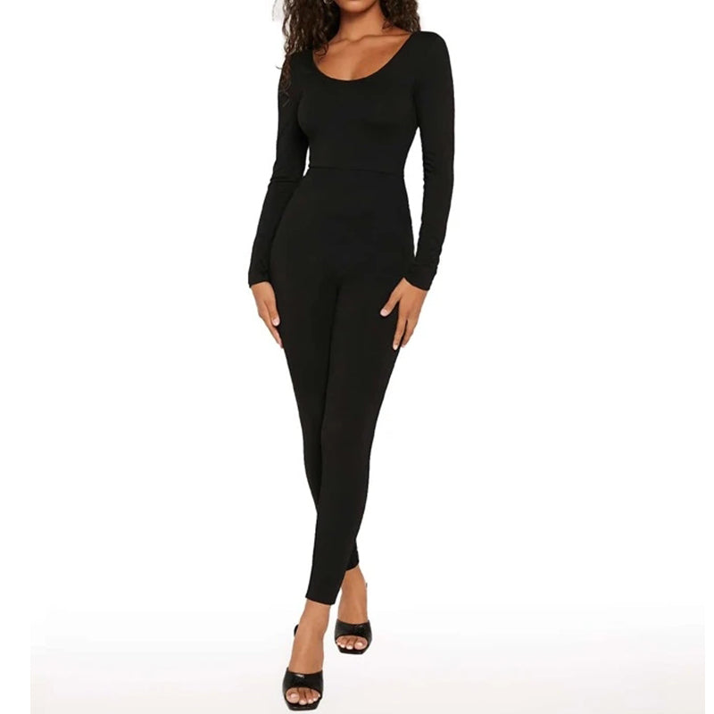 Scoop Neck Unitard Jumpsuit