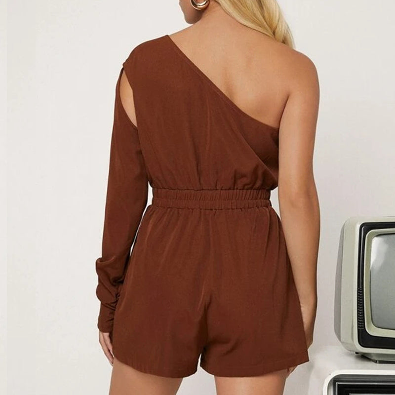 Asymmetrical One Neck Cut Out Jumpsuit