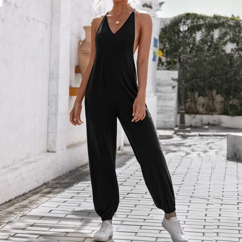 Keyhole Back Cami Jumpsuit